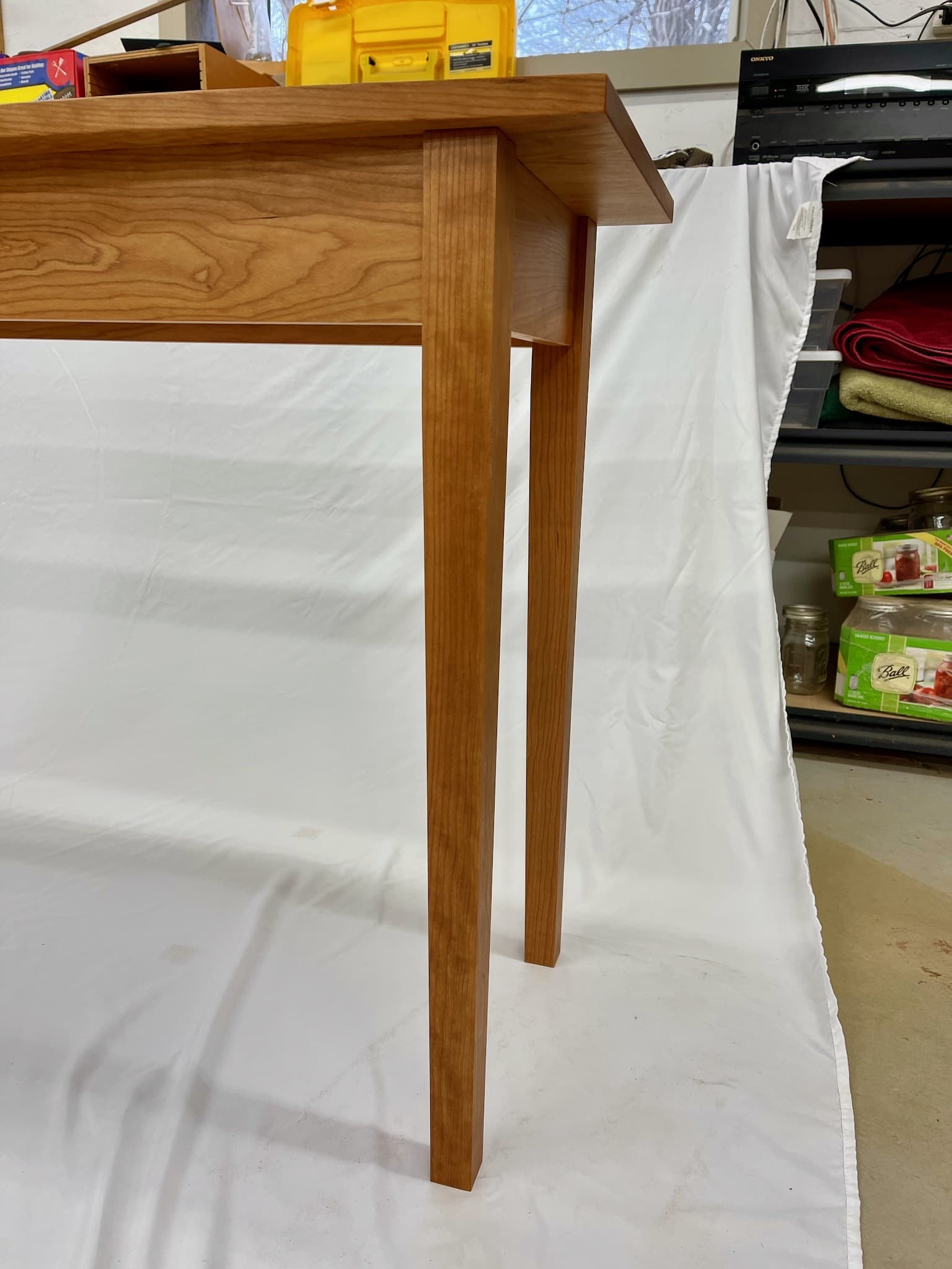 Cherry table - side view