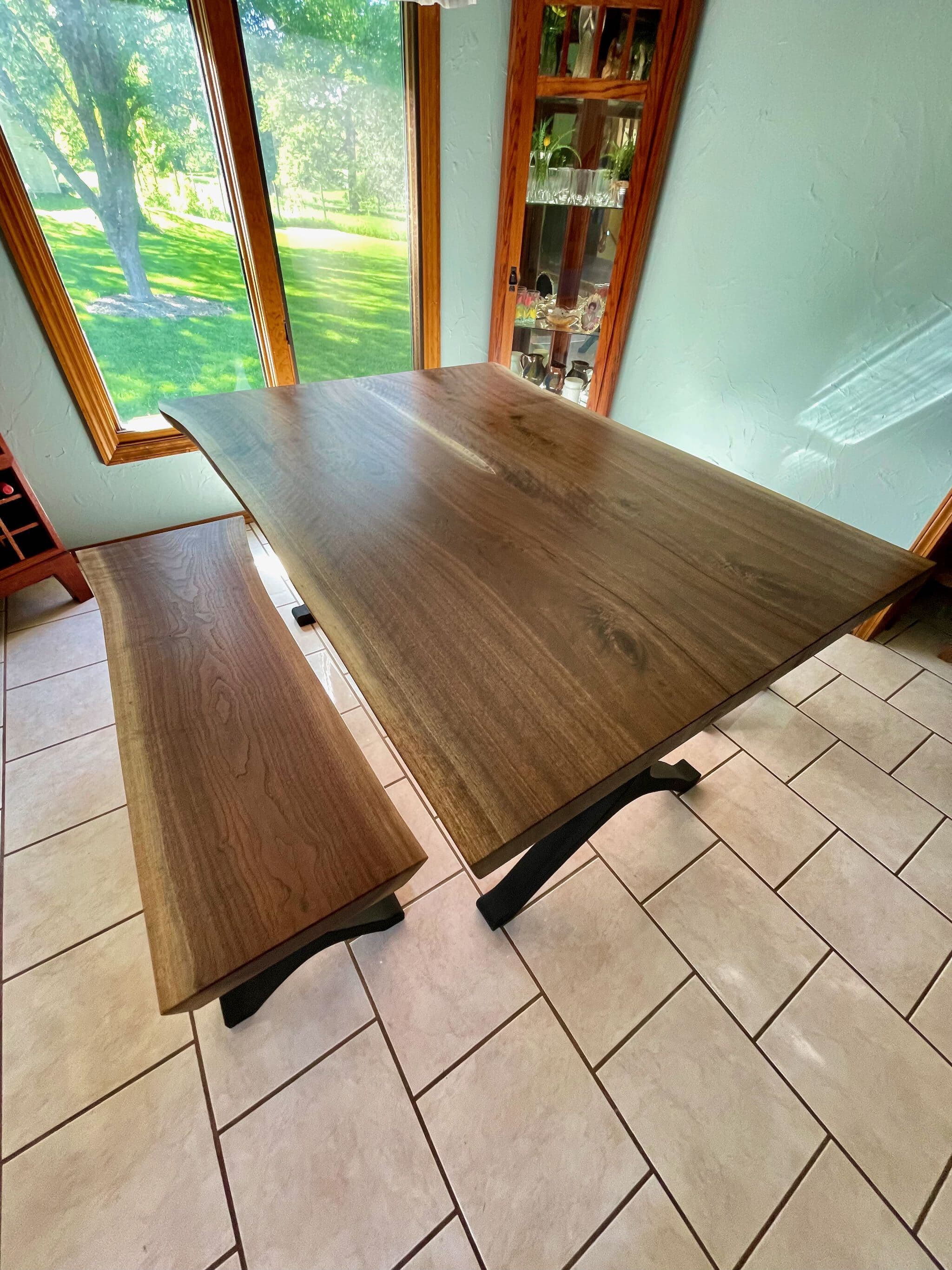 Dining table - end view