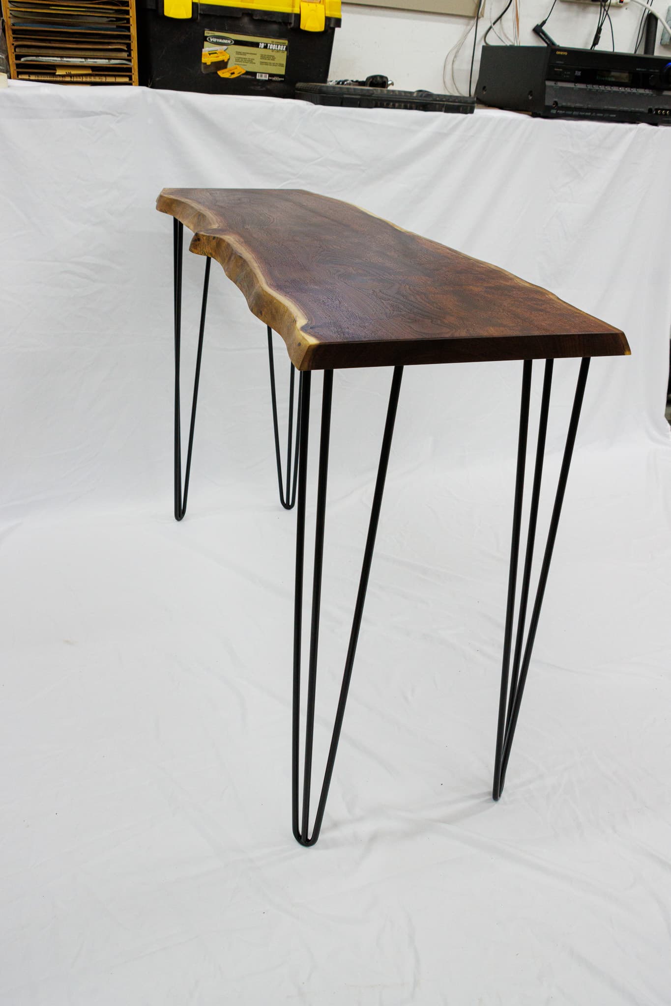 Live edge hall table - full view