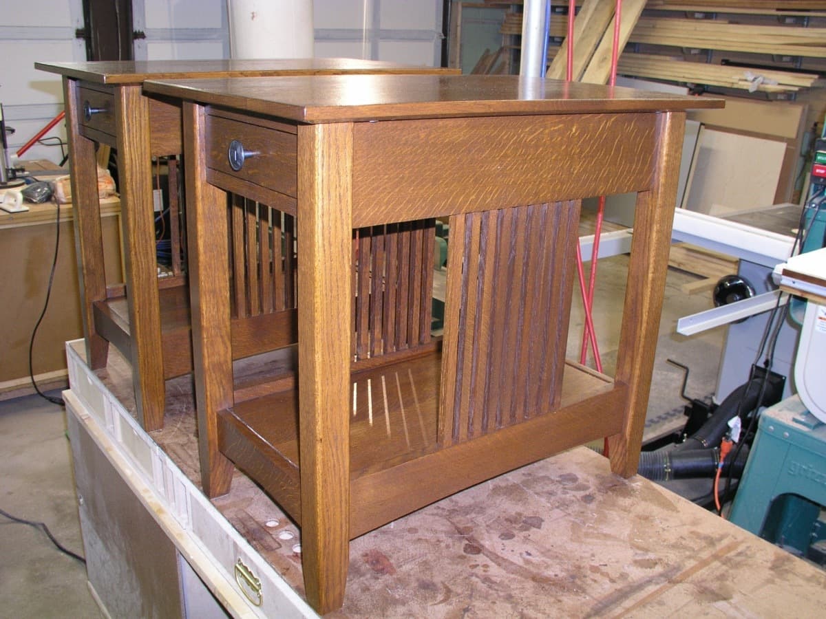 Mission end tables - front view
