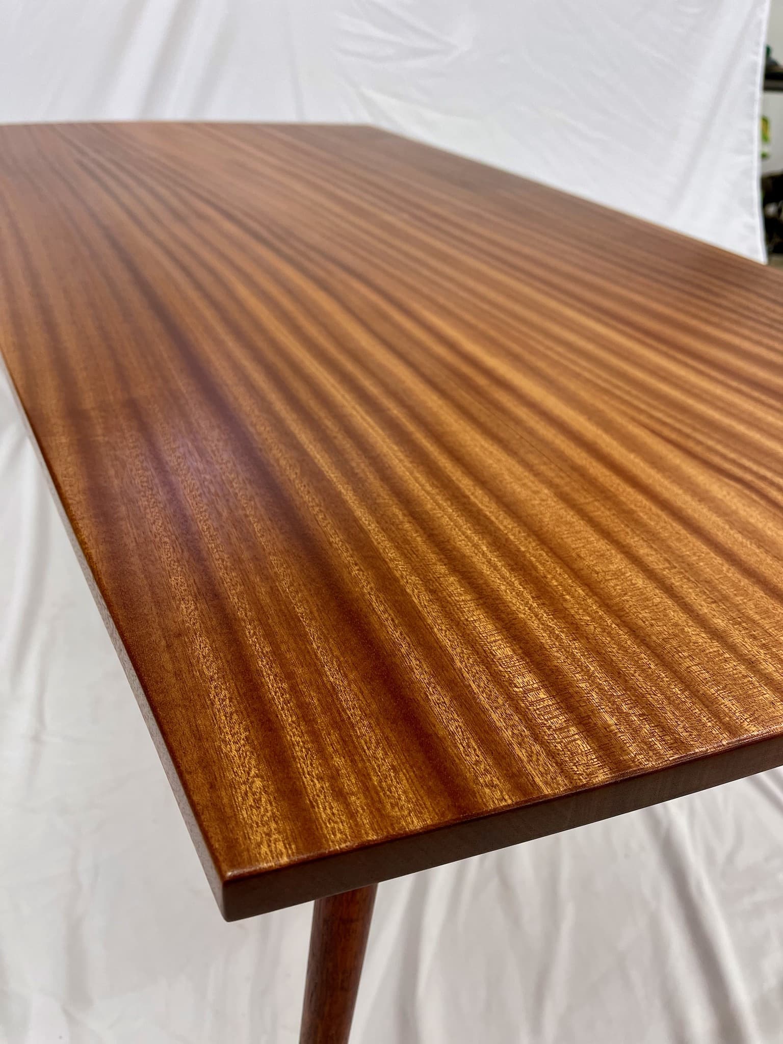 Sapele table - side view