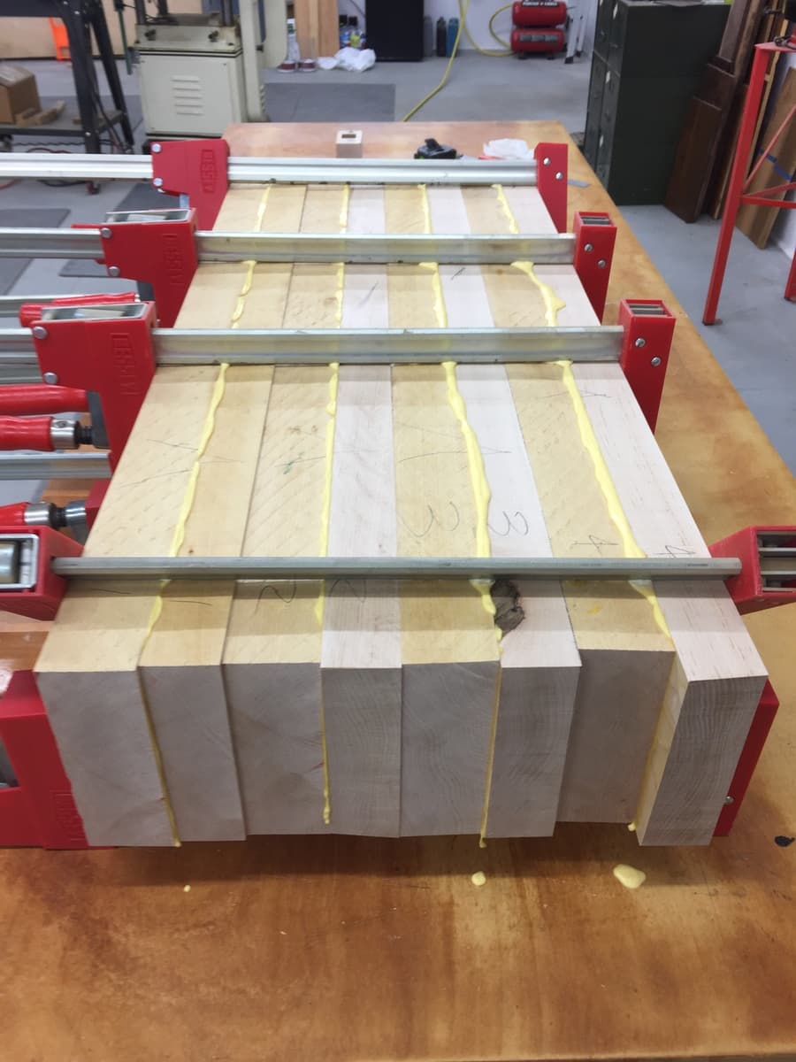 Detail shot showing hollowed mortise cutout in hard maple with layout lines marked in pencil